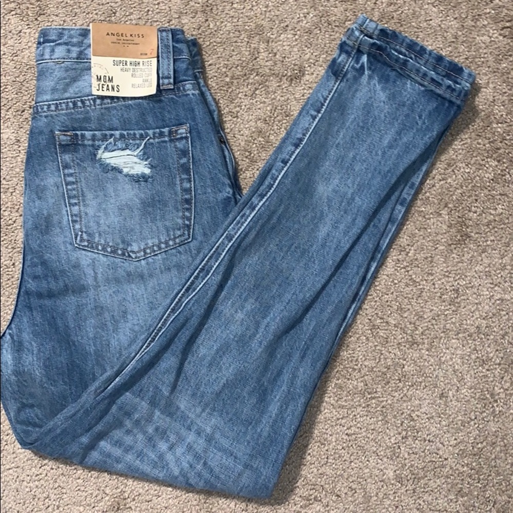 Angel Kiss 7 Super High Waisted Mom Jeans NWT